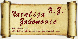 Natalija Zakonović vizit kartica